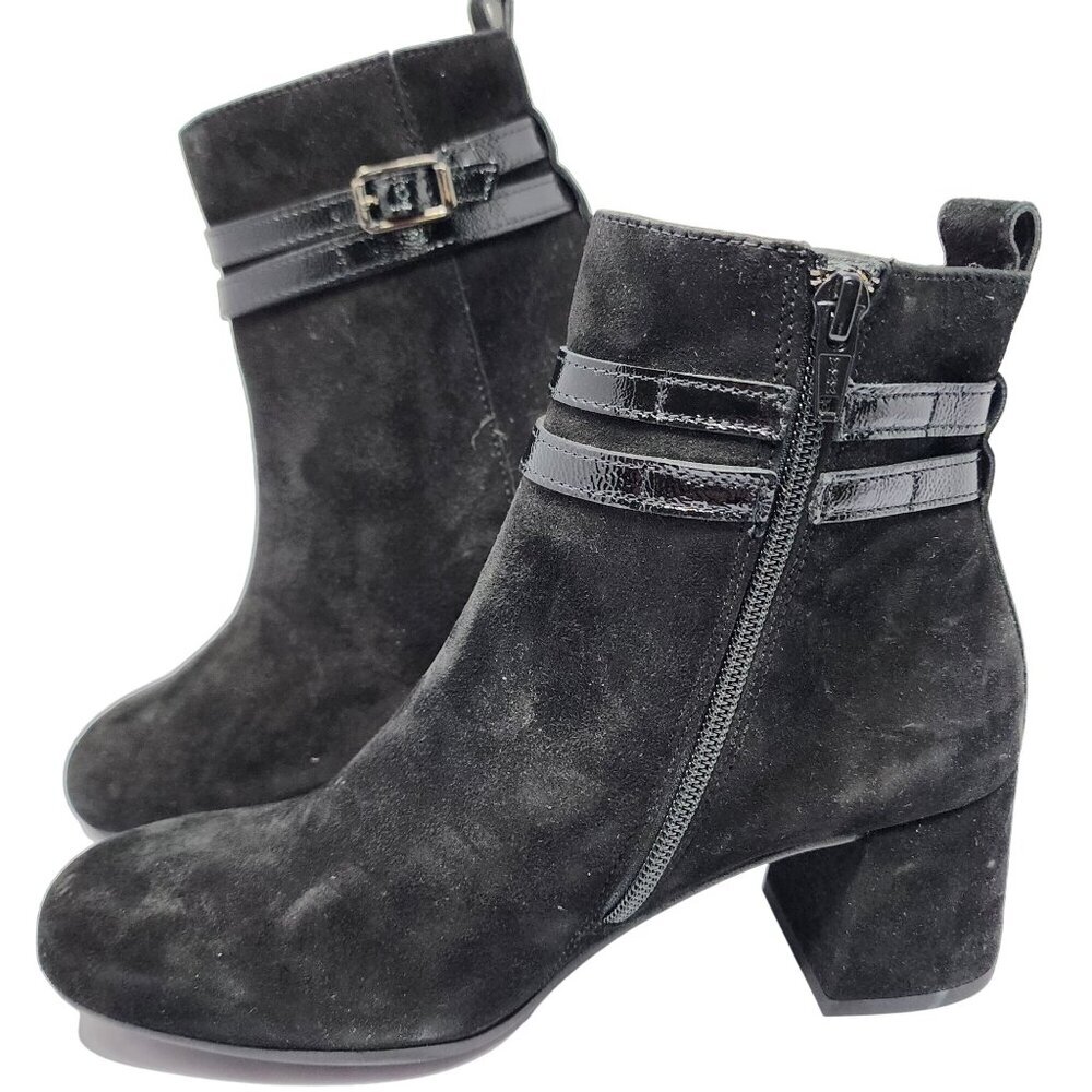 Paul Green Black SuedeLeather Ankle Boots, Women's 5.5